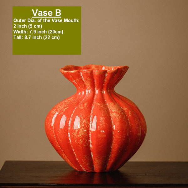 Handmade Water Holding Flower Vases, Porcelain Flower Vases, Modern Flower Vase Centerpiece on Table, Ceramic Bouquet Vases-Silvia Home Craft