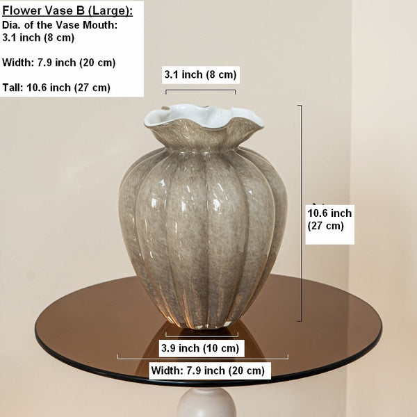 Handmade Liuli Vases, Color Glaze Vase, Contemporary Vases for Modern Home Decor, Glass Bud Vases, Centerpiece Vases on Table-Silvia Home Craft