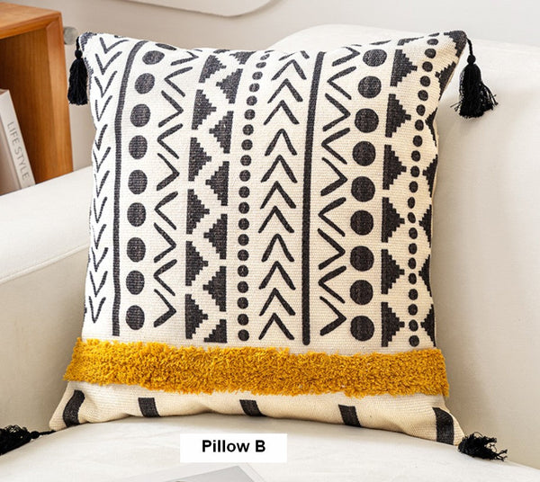 Decorative Throw Pillows for Couch, Geometric Modern Pillow Covers, Oriental Square Pillows for Bedroom, Bohemian Decorative Sofa Pillows-Silvia Home Craft
