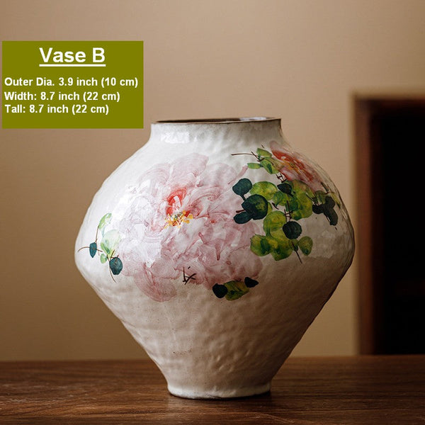 Flower Vases on Table, Handmade Water Holding Flower Vases, Centerpiece on Dining Table, Modern Porcelain Flower Vases, Ceramic Bouquet Vases-Silvia Home Craft