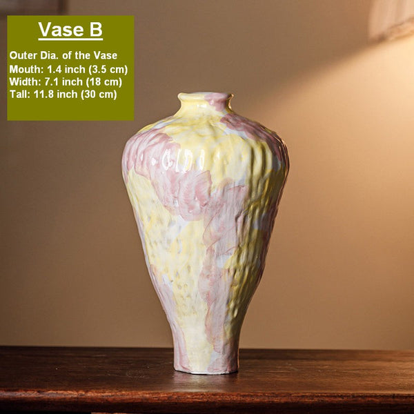 Handmade Water Holding Flower Vases, Modern Bouquet Flower Vases, Centerpiece on Dining Table, Large Flower Vase on Table, Pottery Flower Vases-Silvia Home Craft