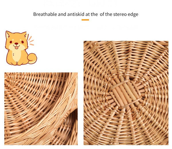 Triple-Layer Cat Bed, Large Cat House Basket with Washable Cushion for Indoor Cats and Dogs-Silvia Home Craft