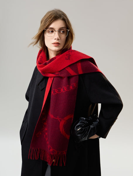 Modern Wool Scarf, Warm Winter Scarf, Holiday Women Scarf, Christmas Gifts for Her, Cold Weather Scarf, Fashion Scarf, Soft Cashmere Scarf for Girls, Elegant Designer Scarf-Silvia Home Craft