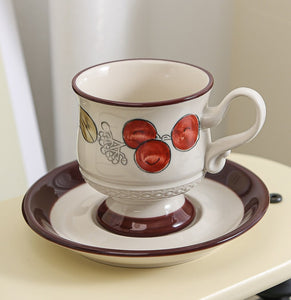 Elegant Ceramic Cups, Creative Coffee Cup and Saucer, Creative Porcelain Tea Cup Set, Beautiful British Tea Cups for Afternoon Tea-Silvia Home Craft