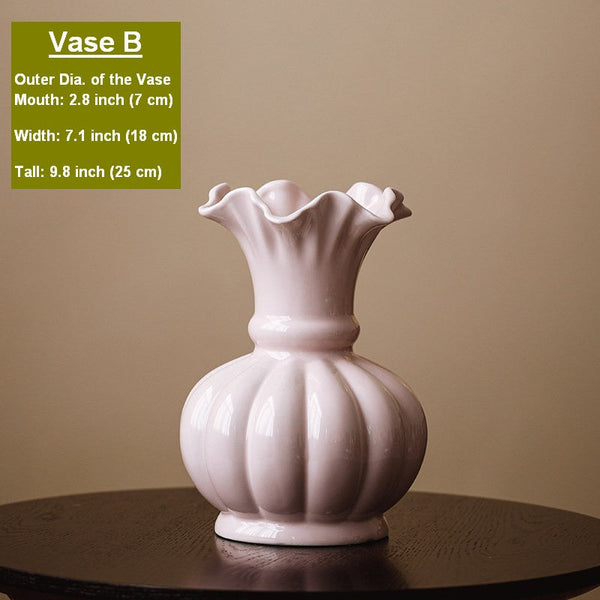 Handmade Water Holding Flower Vase, Ceramic Bud Vases, Small Flower Vases on Table, Rustic Porcelain Flower Vases-Silvia Home Craft