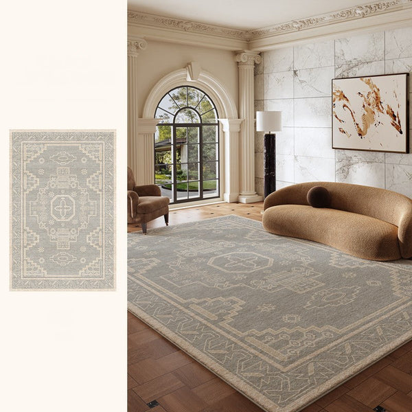 Contemporary Abstract Rugs Next to Bed, Geometric Modern Carpets for Office, Vintage Soft Turkish Rug for Living Room, Large Modern Rugs under Dining Room Table-Silvia Home Craft