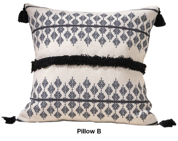 Decorative Square Pillow Covers, Bohemian Decorative Sofa Pillows for Bedroom, Geometric Pattern Decorative Pillow for Couch-Silvia Home Craft