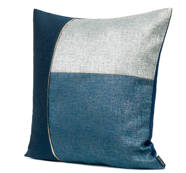 Decorative Modern Sofa Pillows, Blue Modern Throw Pillows, Large Modern Pillows for Living Room, Modern Throw Pillows for Couch-Silvia Home Craft