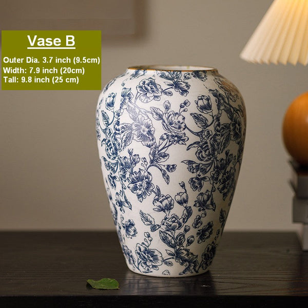 Porcelain Flower Vases, Modern Ceramic Bouquet Vases, Centerpiece on Dining Table, Flower Vase on Table, Handmade Water Holding Flower Vases-Silvia Home Craft