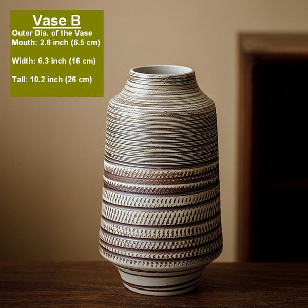 Modern Bouquet Flower Vases, Centerpiece on Dining Table, Handmade Pottery Flower Vases Urn, Water Holding Flower Vases, Large Flower Vase on Table-Silvia Home Craft