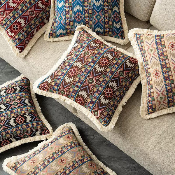 Large Bohemian Decorative Sofa Pillows for Living Room, Modern Geometric Pillows, Decorative Throw Pillows for Bedroom, Oriental Throw Pillow for Couch-Silvia Home Craft