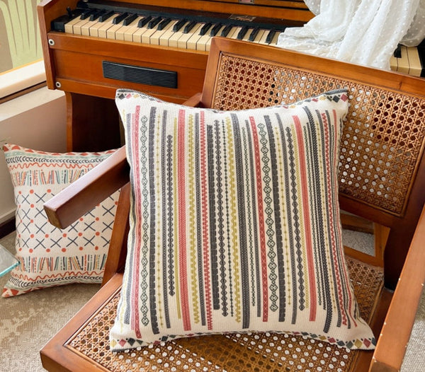 Decorative Throw Pillows for Dining Room, Bohemian Decorative Sofa Pillows, Geometric Modern Pillow Covers, Oriental Square Pillows for Couch-Silvia Home Craft