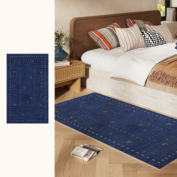 Modern Runner Rugs Next to Bed, Contemporary Runner Rugs for Living Room, Blue Runner Rugs for Hallway, Bathroom Runner Rugs, Kitchen Runner Rugs-Silvia Home Craft