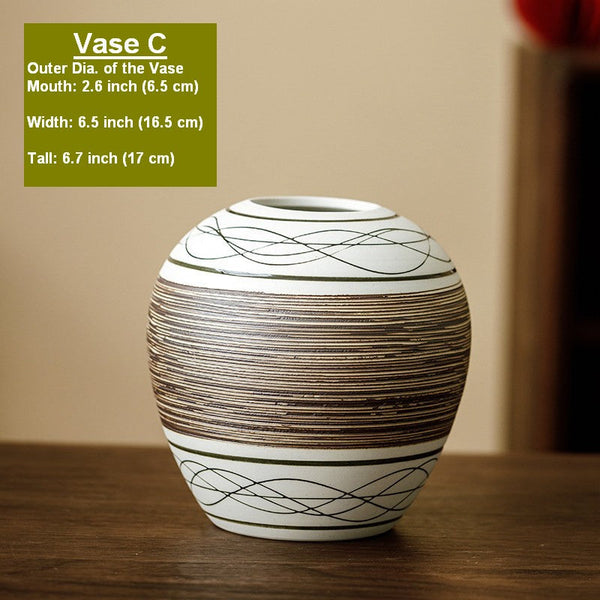 Large Flower Vase on Table, Modern Bouquet Flower Vases, Centerpiece on Dining Table, Handmade Pottery Flower Vases Urn, Water Holding Flower Vases-Silvia Home Craft