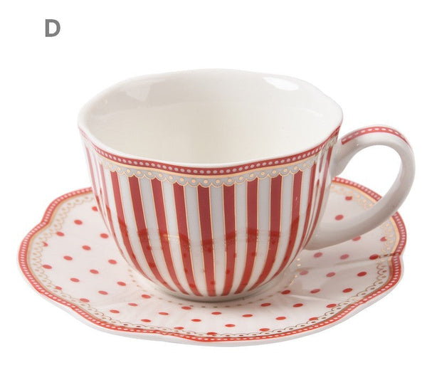 Unique Porcelain Cup and Saucer, Afternoon British Tea Cups, Creative Porcelain Tea Cup Saucer Set, Elegant Modern Ceramic Coffee Cups-Silvia Home Craft