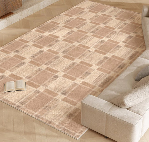 Contemporary Rugs for Bedroom, Abstract Modern Carpets for Living Room, Modern Rugs for Dining Room, Mid Century Modern Rugs Next to Bed-Silvia Home Craft