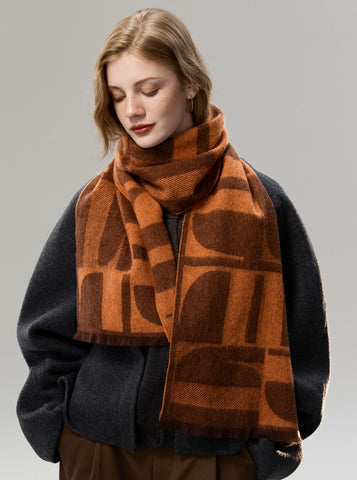 Casual Scarf for Women, Modern Wool Scarf for Women, Fashion Designer Scarf, Cold Weather Scarf, Winter Scarf, Soft Cashmere Scarf for Women-Silvia Home Craft