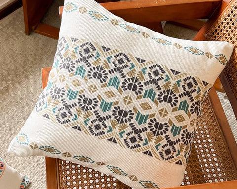 Geometric Modern Pillow Covers, Modern Square Pillows for Couch, Oriental Decorative Throw Pillows for Dining Room, Bohemian Decorative Sofa Pillows-Silvia Home Craft