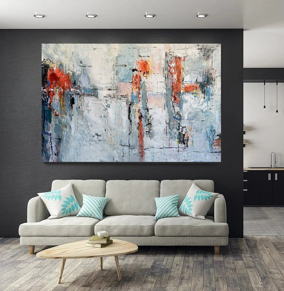 Abstract Acrylic Paintings for Living Room, Buy Paintings Online, Heavy Texture Canvas Art, Modern Contemporary Artwork-Silvia Home Craft