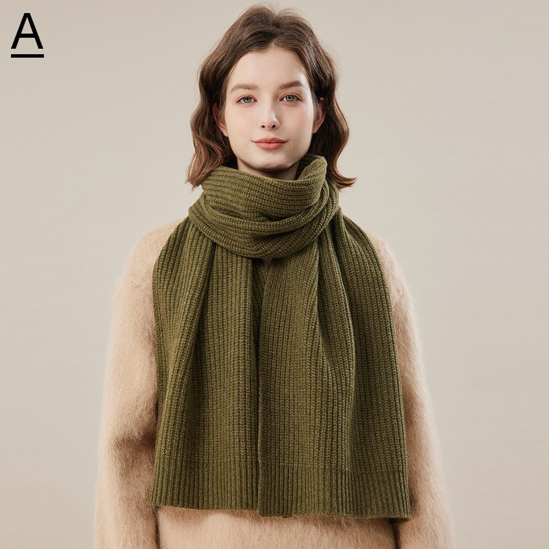 Casual Scarf for Women, Cold Weather Scarf, Warm Winter Scarf, Soft Cashmere Scarf for Women, Fashion Designer Scarf, Green White Grey Wool Scarf for Women-Silvia Home Craft