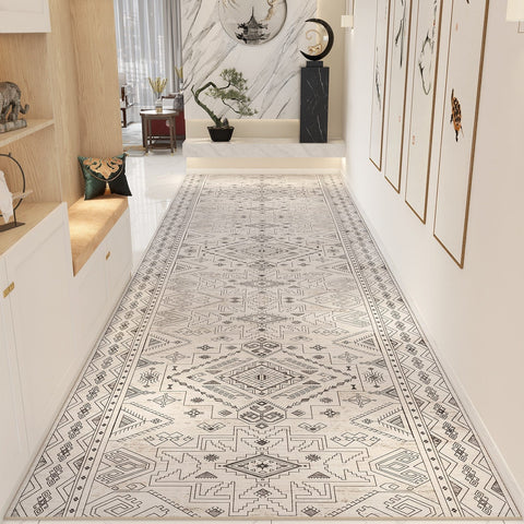 Non Slip Entrance Runner Rugs, Bedside Runner Rugs, Entryway Runner Rug Ideas, Traditional Morocco Long Narrow Runner Rugs, Extra Long Hallway Runners-Silvia Home Craft