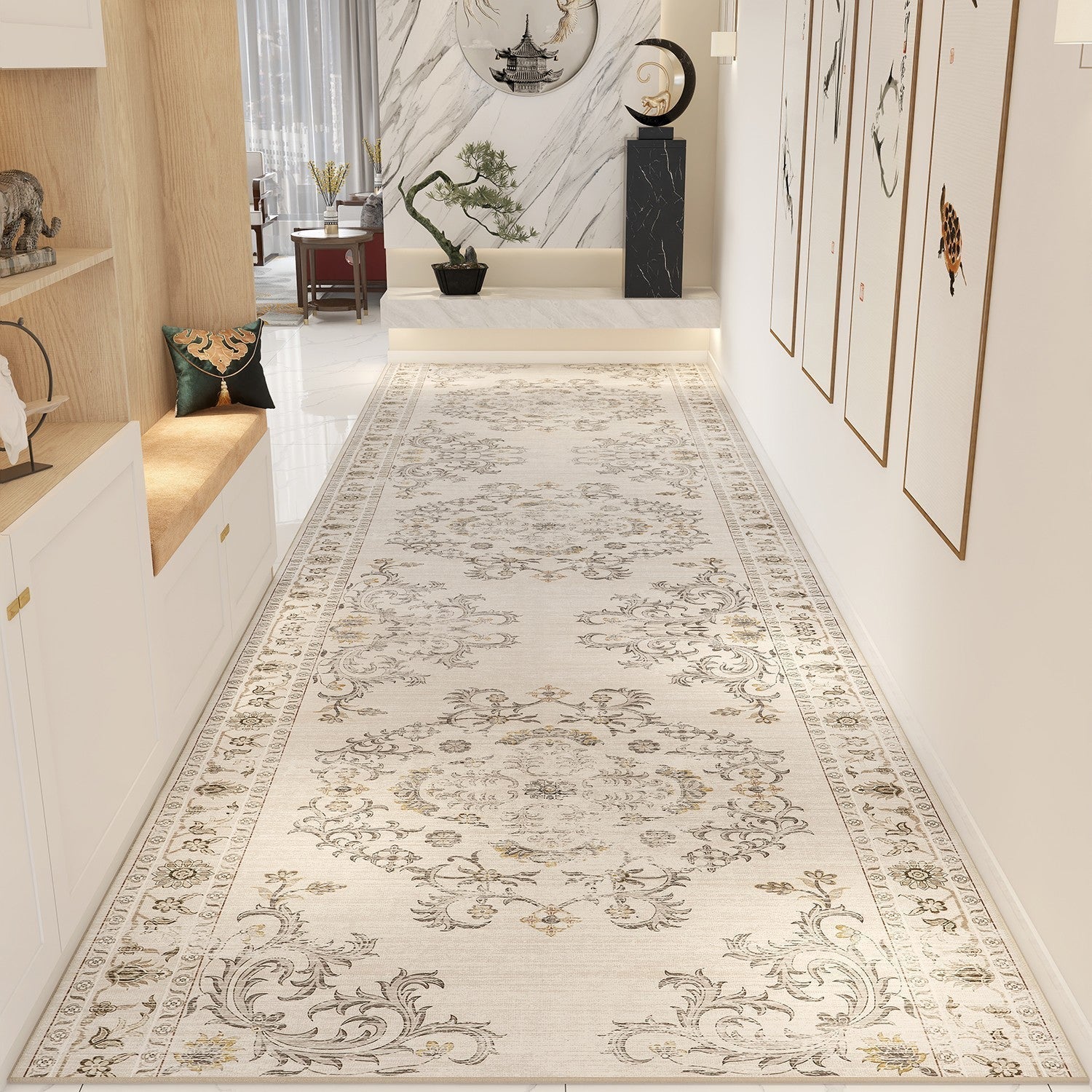 Traditional Morocco Long Narrow Runner Rugs, Handmade Vintage Hallway Carpet, Non Slip Corridor Rug for Entrance Hallway Decor