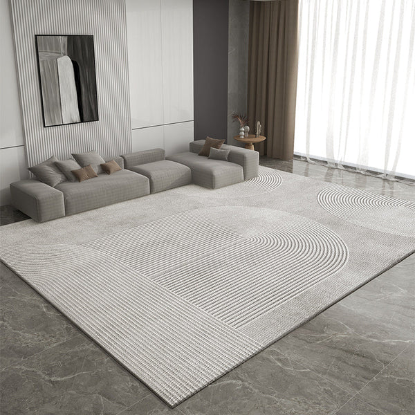 Extra Large Modern Rugs for Bedroom, Gray Contemporary Modern Rugs for Living Room, Geometric Modern Rug Placement Ideas for Dining Room-Silvia Home Craft