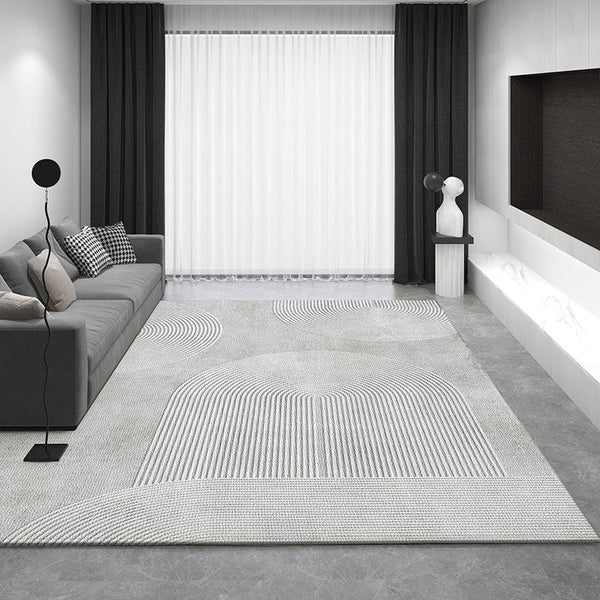 Extra Large Modern Rugs for Bedroom, Gray Contemporary Modern Rugs for Living Room, Geometric Modern Rug Placement Ideas for Dining Room-Silvia Home Craft