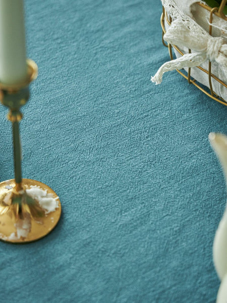 Blue Modern Table Cloth, Ramie Tablecloth for Home Decoration, Extra Large Rectangle Tablecloth for Dining Room Table, Square Tablecloth for Round Table-Silvia Home Craft