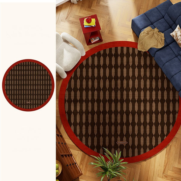 Geometric Modern Rugs for Living Room, Mid Century Circular Rugs for Bedroom, Abstract Contemporary Round Rugs under Chairs, Modern Rugs for Dining Room-Silvia Home Craft