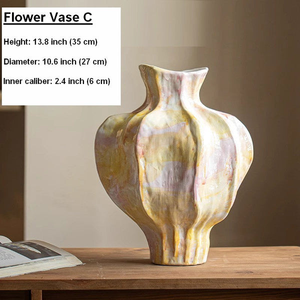 Centerpiece Ceramic Bouquet Vases, Handmade Modern Flower Vase, Large Contemporary Vases on Dining Table, Porcelain Vases for Modern Home Decor-Silvia Home Craft