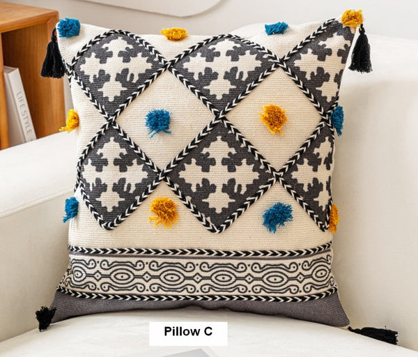 Decorative Throw Pillows for Couch, Geometric Modern Pillow Covers, Oriental Square Pillows for Bedroom, Bohemian Decorative Sofa Pillows-Silvia Home Craft