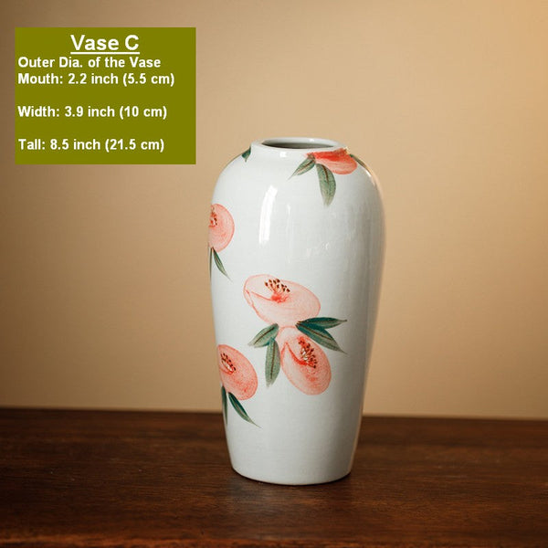 Porcelain Flower Vases, Handmade Water Holding Flower Vases, Modern Flower Vase Centerpiece on Table, Ceramic Bouquet Vases-Silvia Home Craft