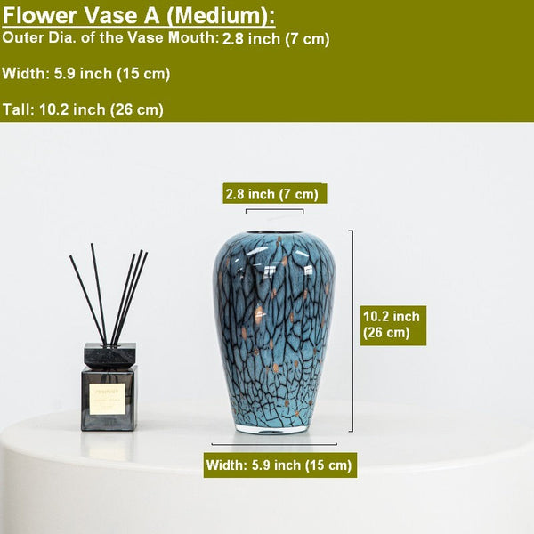 Glass Bud Vases, Bouquet Flower Vase, Colored Glaze Vase for Modern Home Decor, Handmade Liuli Vases, Centerpiece Vases on Table-Silvia Home Craft
