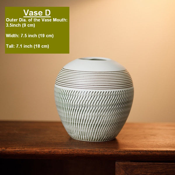 Centerpiece on Dining Table, Large Flower Vase on Table, Pottery Flower Vases Urn, Modern Bouquet Flower Vases, Handmade Water Holding Flower Vases-Silvia Home Craft