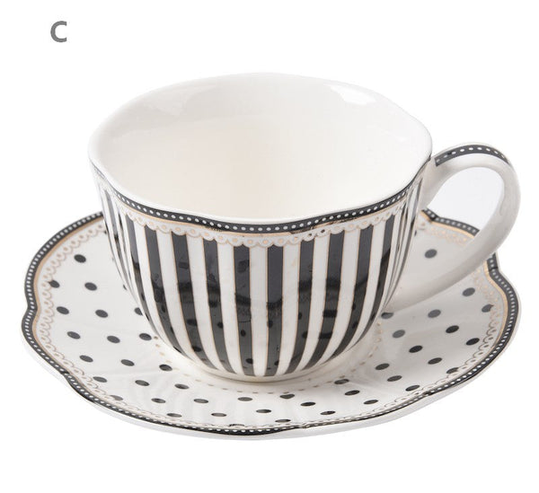 Creative Bone China Porcelain Tea Cup Set, Elegant Modern Ceramic Coffee Cups, Unique Porcelain Cup and Saucer, Afternoon British Tea Cups-Silvia Home Craft