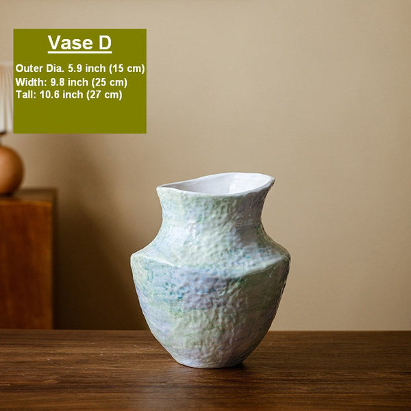 Modern Porcelain Flower Vases, Handmade Water Holding Flower Vases, Centerpiece on Dining Table, Ceramic Bouquet Vases, Flower Vases on Table-Silvia Home Craft