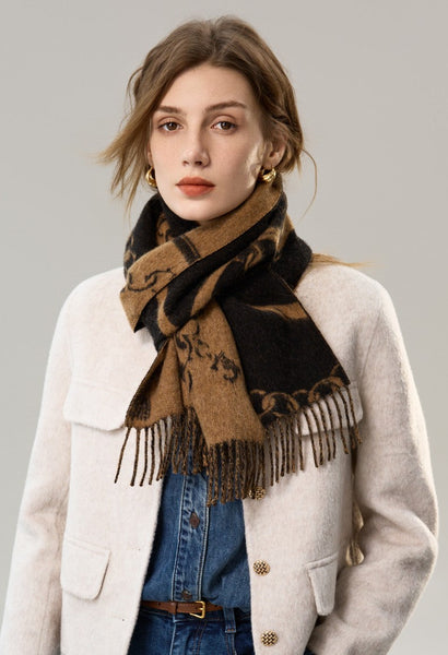 Cold Weather Scarf, Fashion Scarf, Soft Cashmere Scarf for Girls, Elegant Designer Scarf, Holiday Women Scarf, Christmas Gifts for Her, Modern Wool Scarf, Warm Winter Scarf-Silvia Home Craft