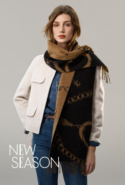 Cold Weather Scarf, Fashion Scarf, Soft Cashmere Scarf for Girls, Elegant Designer Scarf, Holiday Women Scarf, Christmas Gifts for Her, Modern Wool Scarf, Warm Winter Scarf-Silvia Home Craft