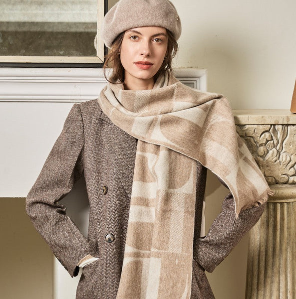 Cold Weather Scarf, Winter Scarf, Soft Cashmere Scarf for Women, Casual Scarf for Women, Modern Wool Scarf for Women, Fashion Designer Scarf-Silvia Home Craft