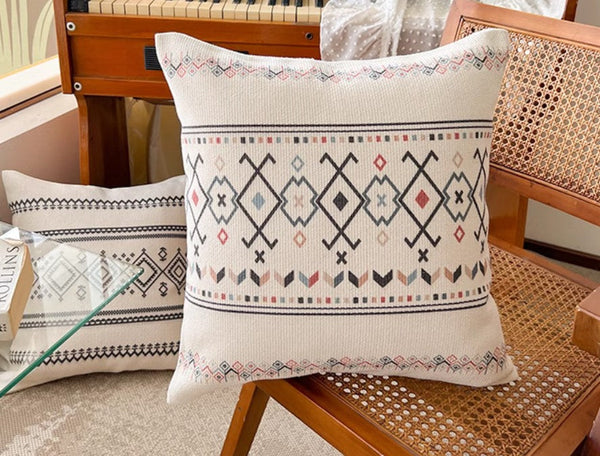 Decorative Throw Pillows for Dining Room, Bohemian Geometric Modern Pillows, Decorative Sofa Pillow Covers, Oriental Square Pillows for Couch-Silvia Home Craft