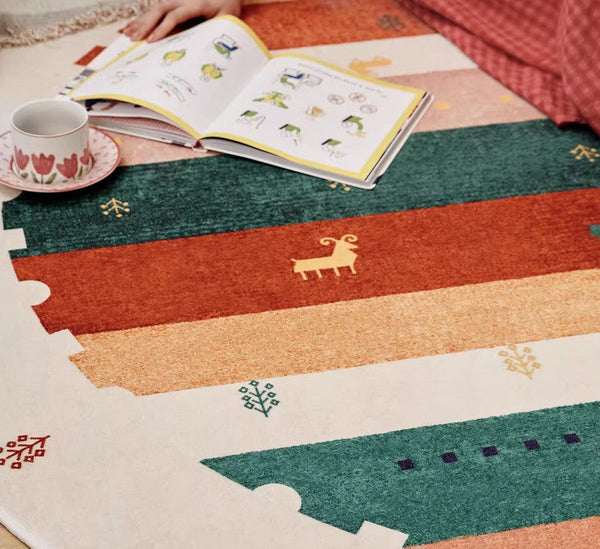 Modern Rugs for Children's Room, Geometric Modern Rug Ideas for Living Room, Circular Modern Rugs for Bathroom, Abstract Contemporary Round Rugs for Dining Room-Silvia Home Craft