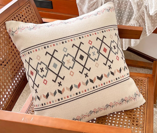 Decorative Throw Pillows for Dining Room, Bohemian Geometric Modern Pillows, Decorative Sofa Pillow Covers, Oriental Square Pillows for Couch-Silvia Home Craft