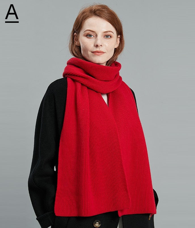 Fashion Designer Scarf, Cold Weather Scarf, Casual Scarf for Women, Red Winter Scarf, Modern Wool Scarf for Women, Soft Cashmere Scarf for Women-Silvia Home Craft
