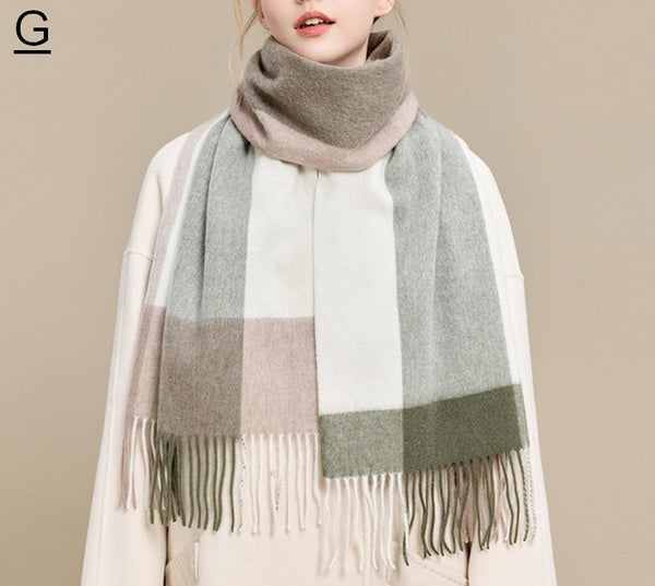 Elegant Wool Scarves, Winter Wool Scarf, Warm Winter Scarf, Holiday Scarf, Christmas Gifts for Her, Cold Weather Scarf, Fashion Scarf, Soft Cashmere Scarf for Girls-Silvia Home Craft