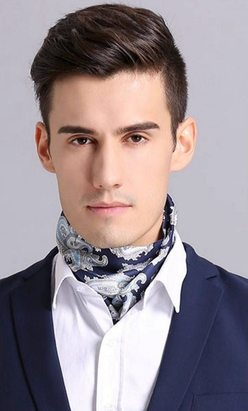 Scarf For Suit Men, Thin Silk Neck Scarf, Short Real Silk Scarf, Mens Short Silk Neckwear, Skinny Silk Scarf Mens, Casual Silk Scarf Men, Lightweight Short Silk Scarf-Silvia Home Craft