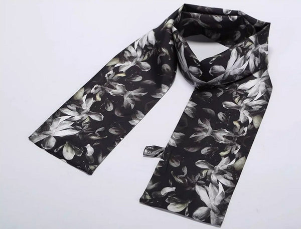 Lightweight Short Silk Scarf, Casual Silk Scarf Men, Mens Dress Silk Scarf, Short Silk Ascot Men, Silk Scarf For Blazer, Mens Summer Silk Scarf-Silvia Home Craft