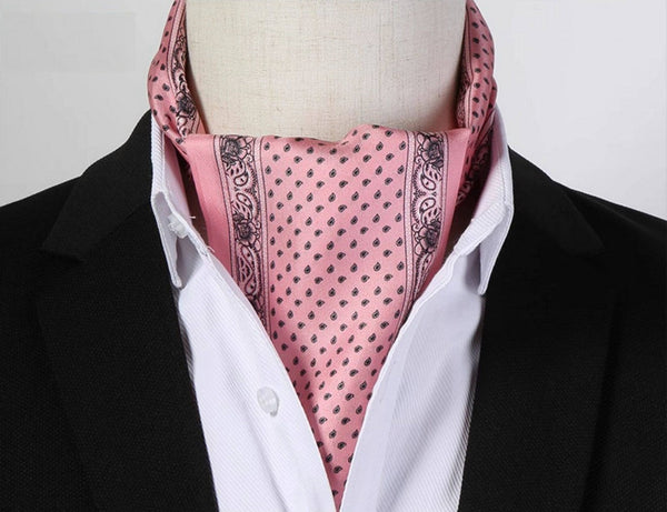 Mens Dress Silk Scarf, Short Silk Ascot Men, Lightweight Short Silk Scarf, Casual Silk Scarf Men, Silk Scarf For Blazer, Mens Summer Silk Scarf-Silvia Home Craft