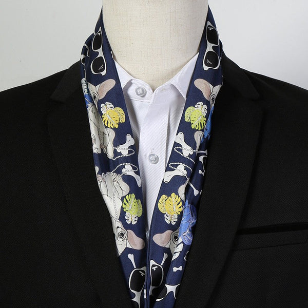 Short Silk Ascot Men, Silk Scarf For Blazer, Mens Summer Silk Scarf, Narrow Pure Silk Scarf, Short Silk Neckerchief Men, Soft Silk Short Scarf, Business Slim Silk Scarf, Mens Thin Silk Neck Scarf-Silvia Home Craft