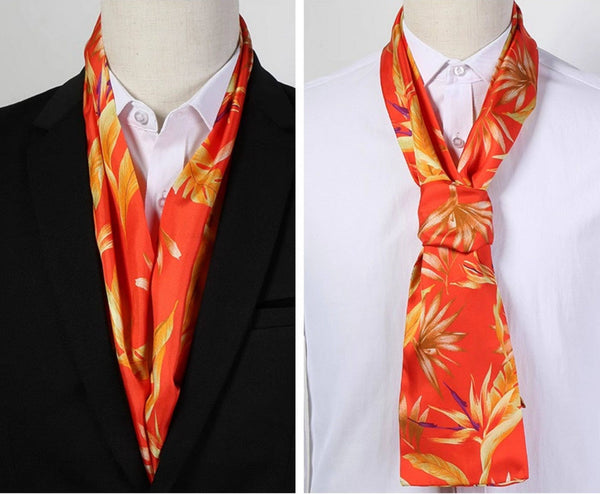 Narrow Pure Silk Scarf, Short Silk Neckerchief Men, Short Silk Ascot Men, Silk Scarf For Blazer, Mens Summer Silk Scarf, Soft Silk Short Scarf, Business Slim Silk Scarf, Mens Thin Silk Neck Scarf-Silvia Home Craft